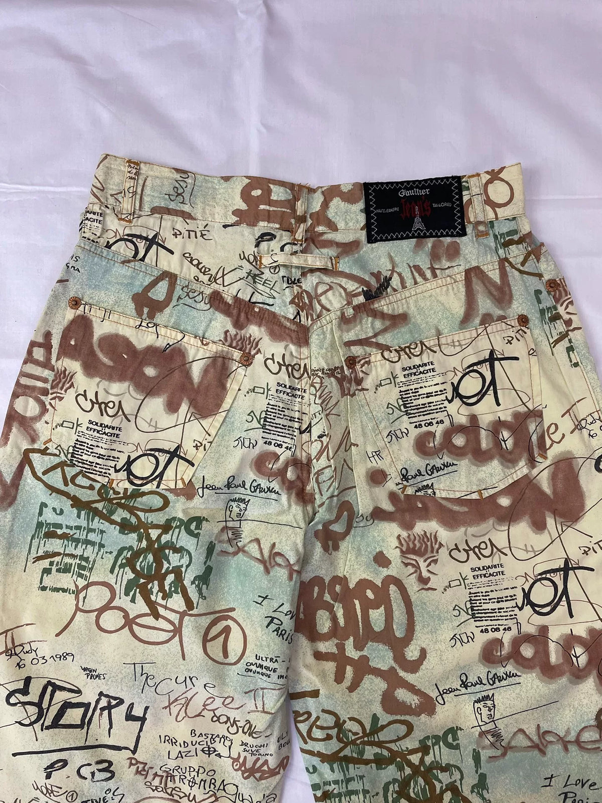1994 Spring/Summer Jean Paul Gaultier Graffiti Print Trousers
