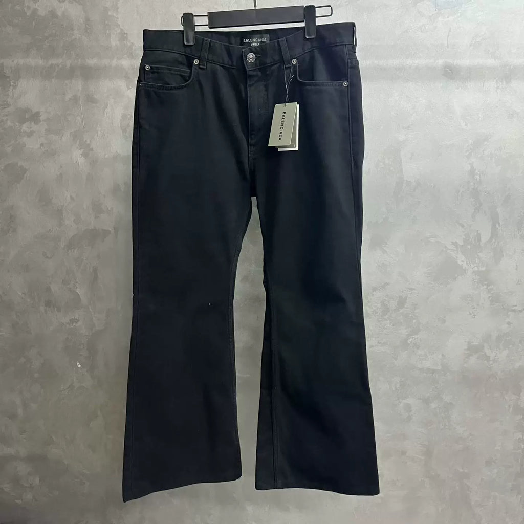 Balenciaga Black Solid Straight-Leg Jeans
