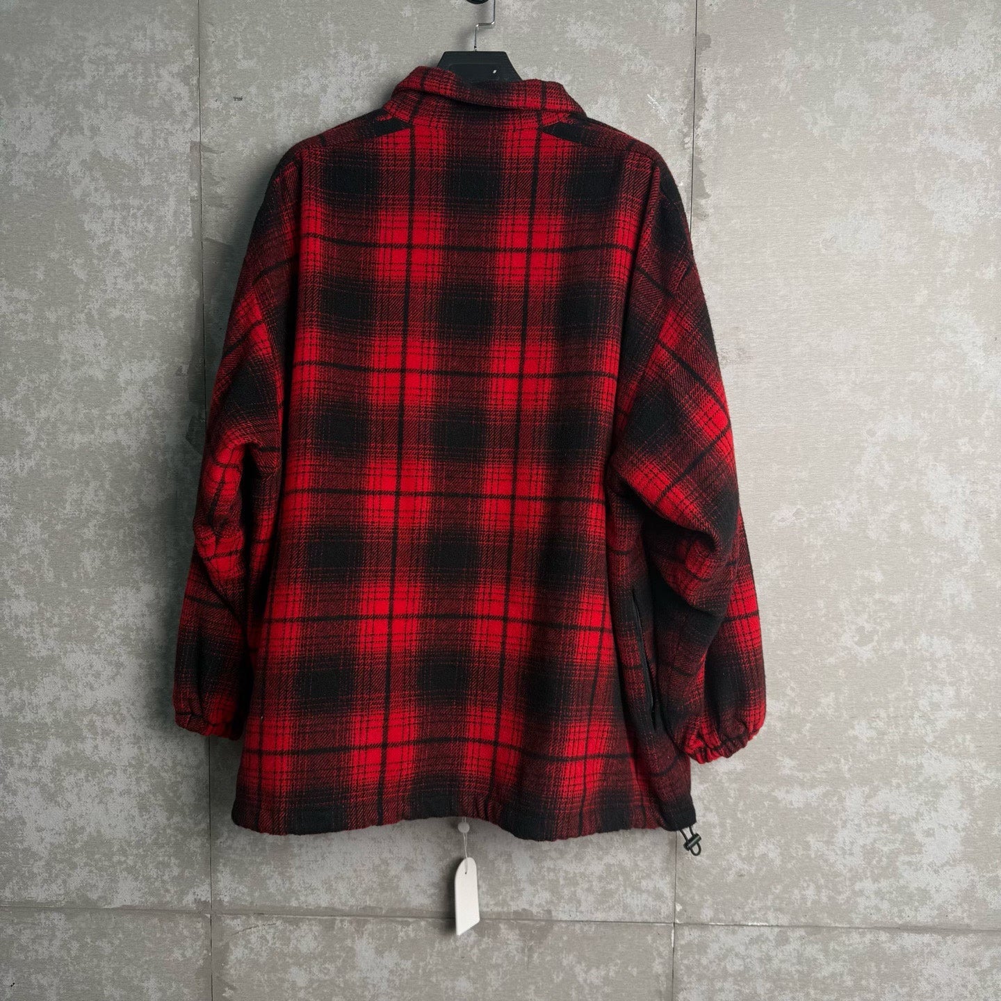 Balenciaga Red and Black Plaid Tassel Coat
