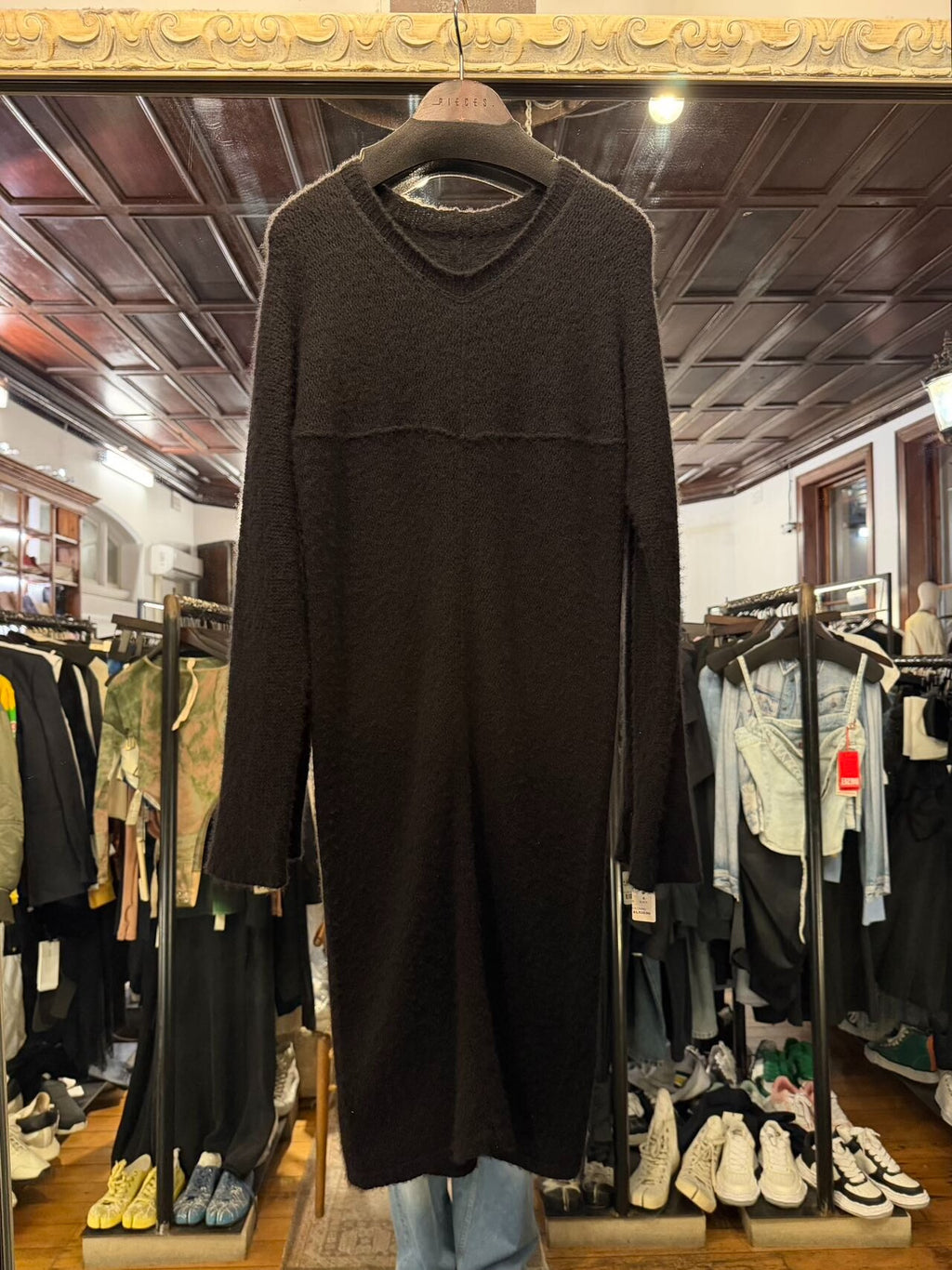 M.A+ FW16 Black Cross Round Neck Pullover Cashmere Silk Sweater