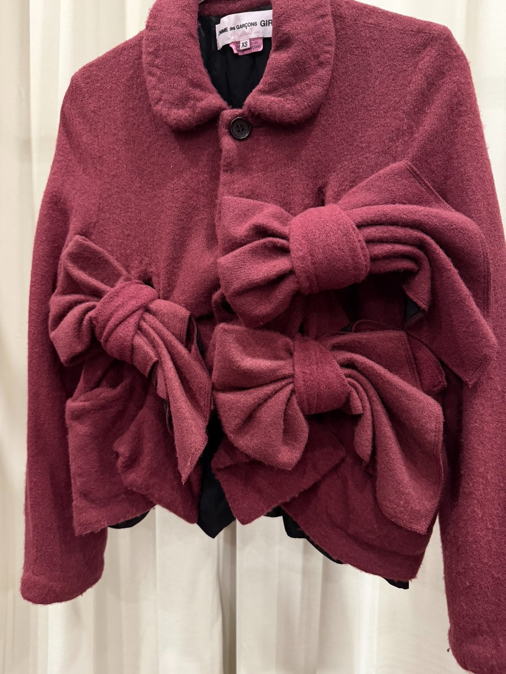 Comme des Garçons CDG 22AW Butterfly Yuanbao Collar Shrunken Wool Coat