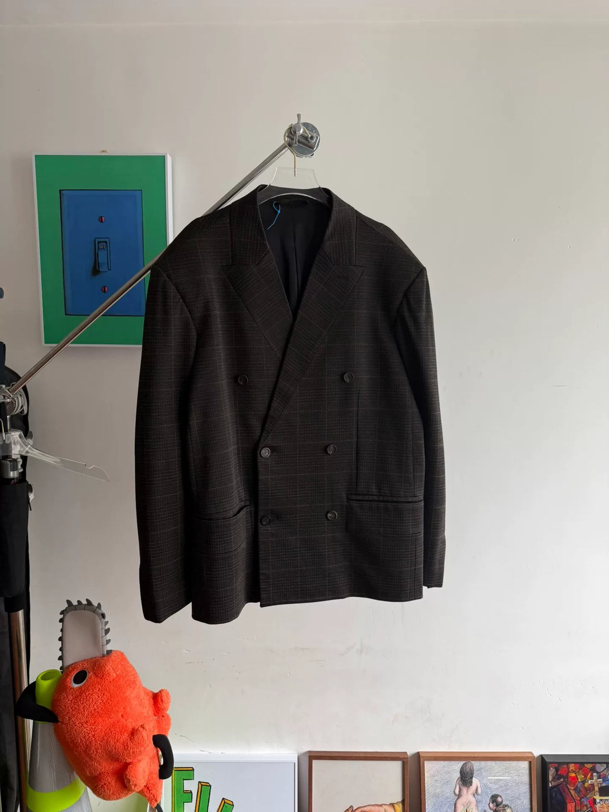 Balenciaga 22FW Clone Runway-Style Padded Shoulder Blazer