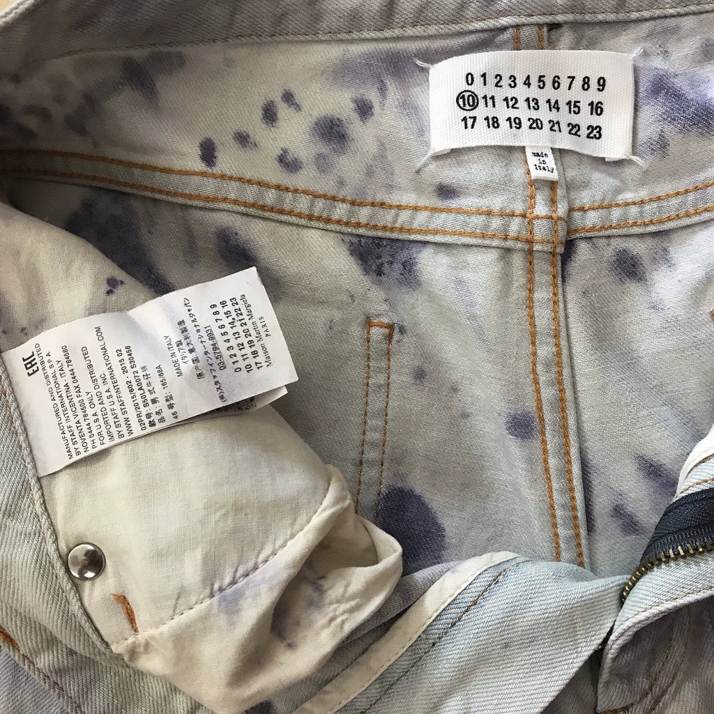 Maison Margiela Oil Stain Drip-Dyed 9‑Inch Jeans