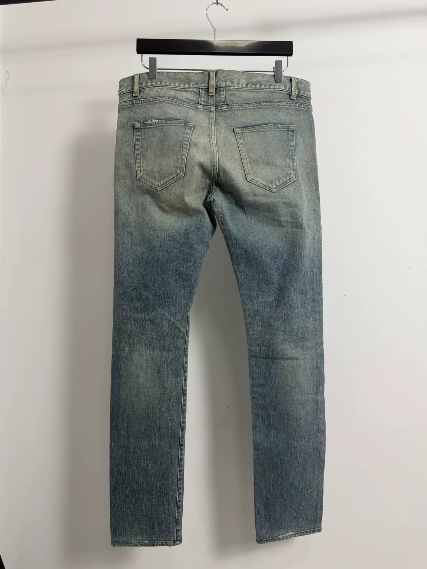 Saint Laurent Slp16fwd02 Blue Distressed Jeans