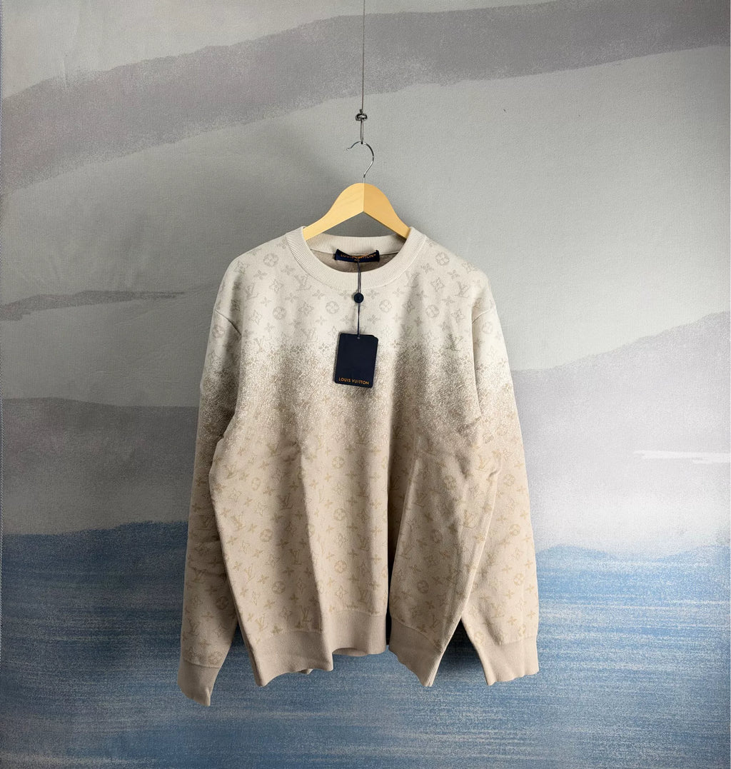 Louis Vuitton SS26 Khaki Gradient Monogram Knit Sweater