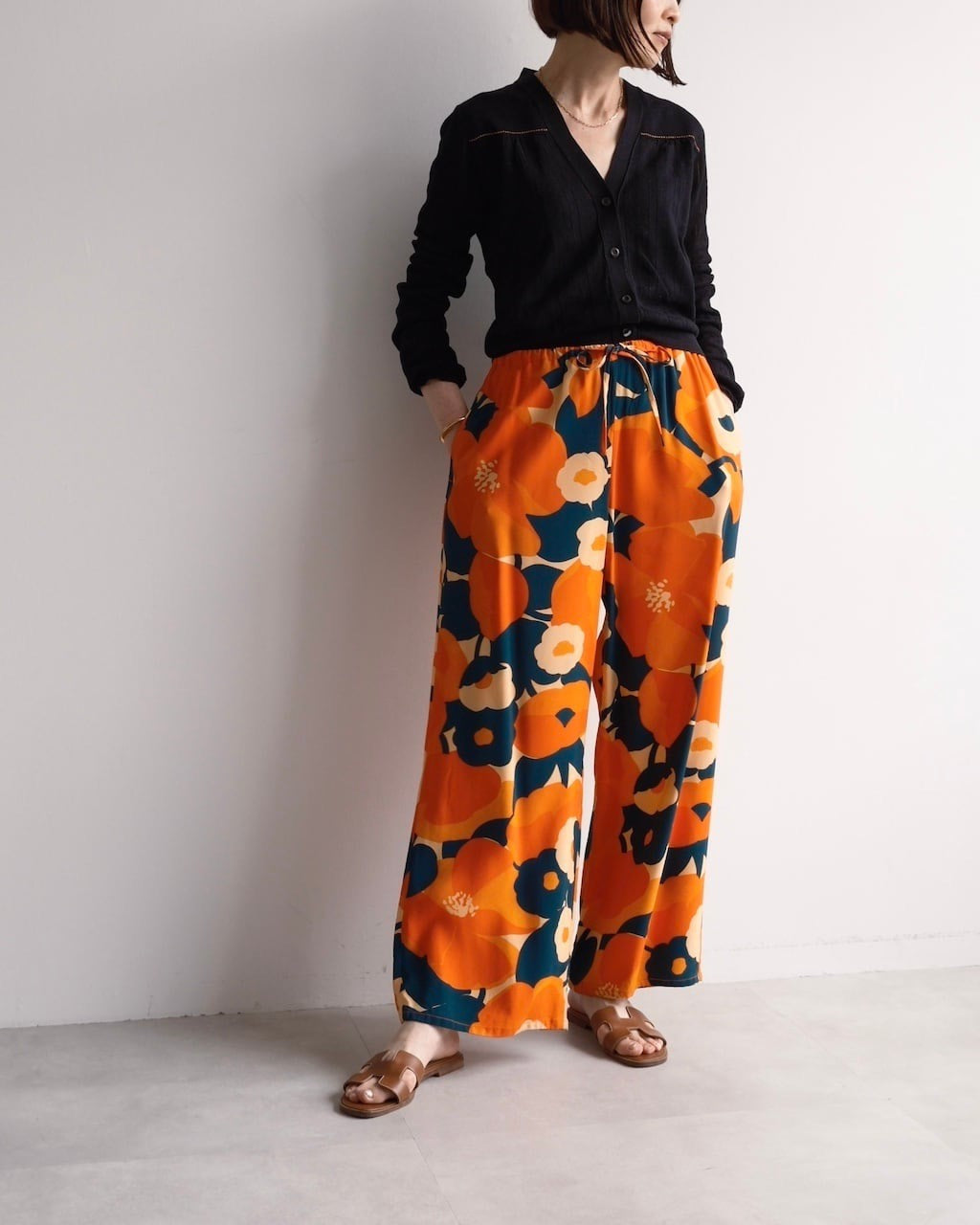 Dries Van Noten Floral Drawstring Silk Trousers