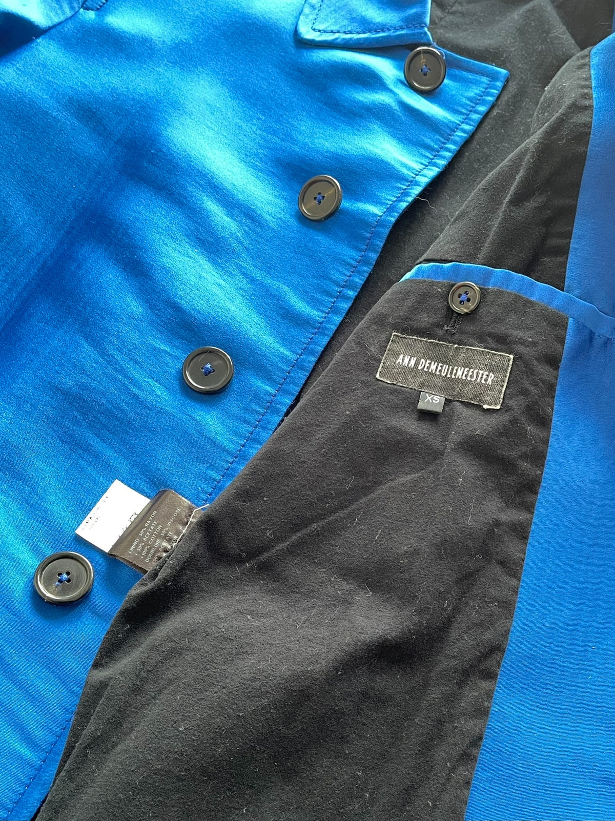 Ann Demeulemeester FW12 Electric Blue Cupro Jacket