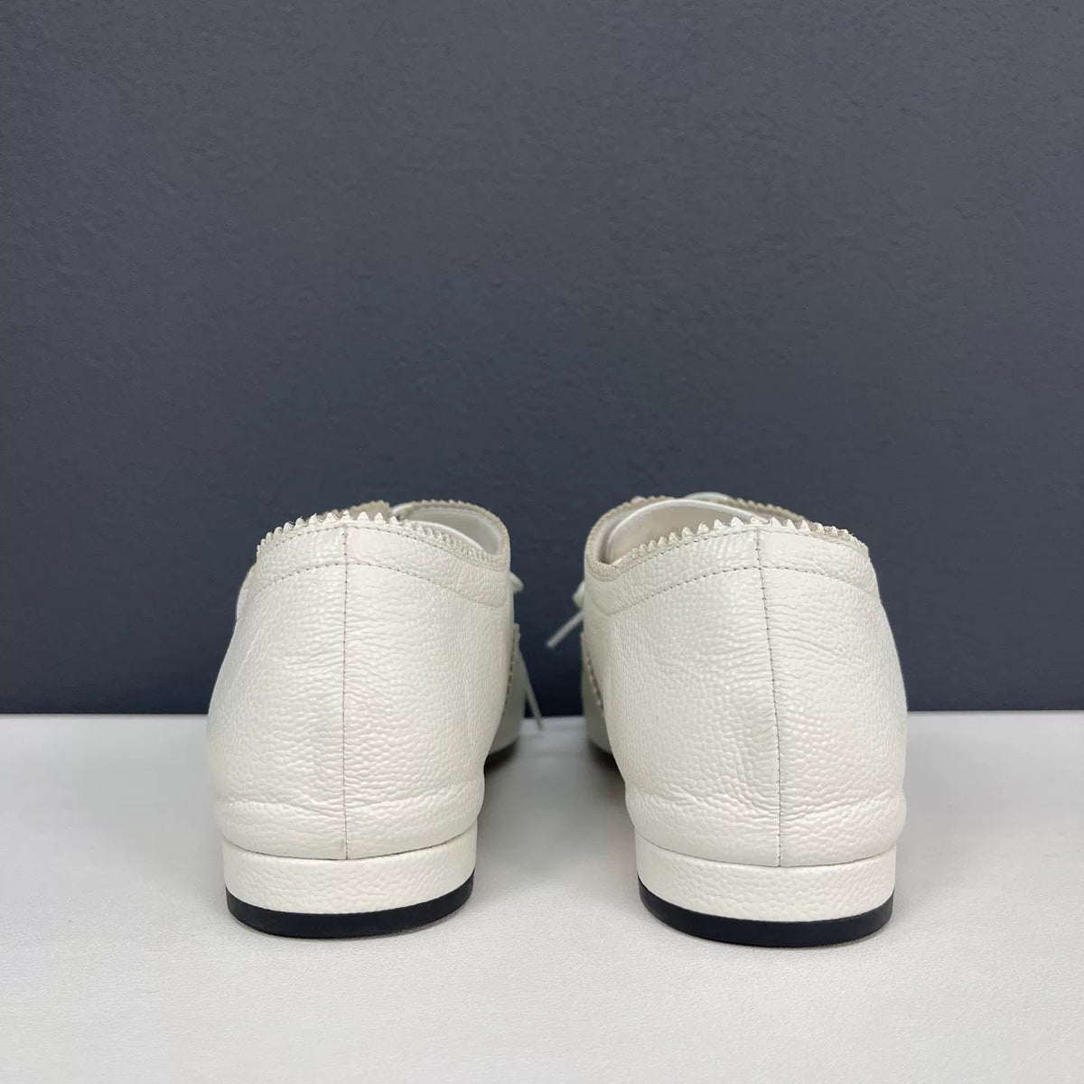 Chanel Black and White Leather Shoes