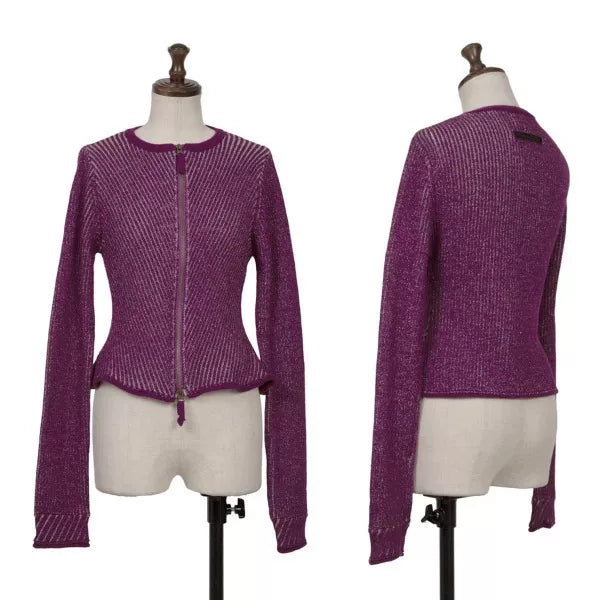 Jean Paul Gaultier Vintage Purple Zip-Up Knit Sweater