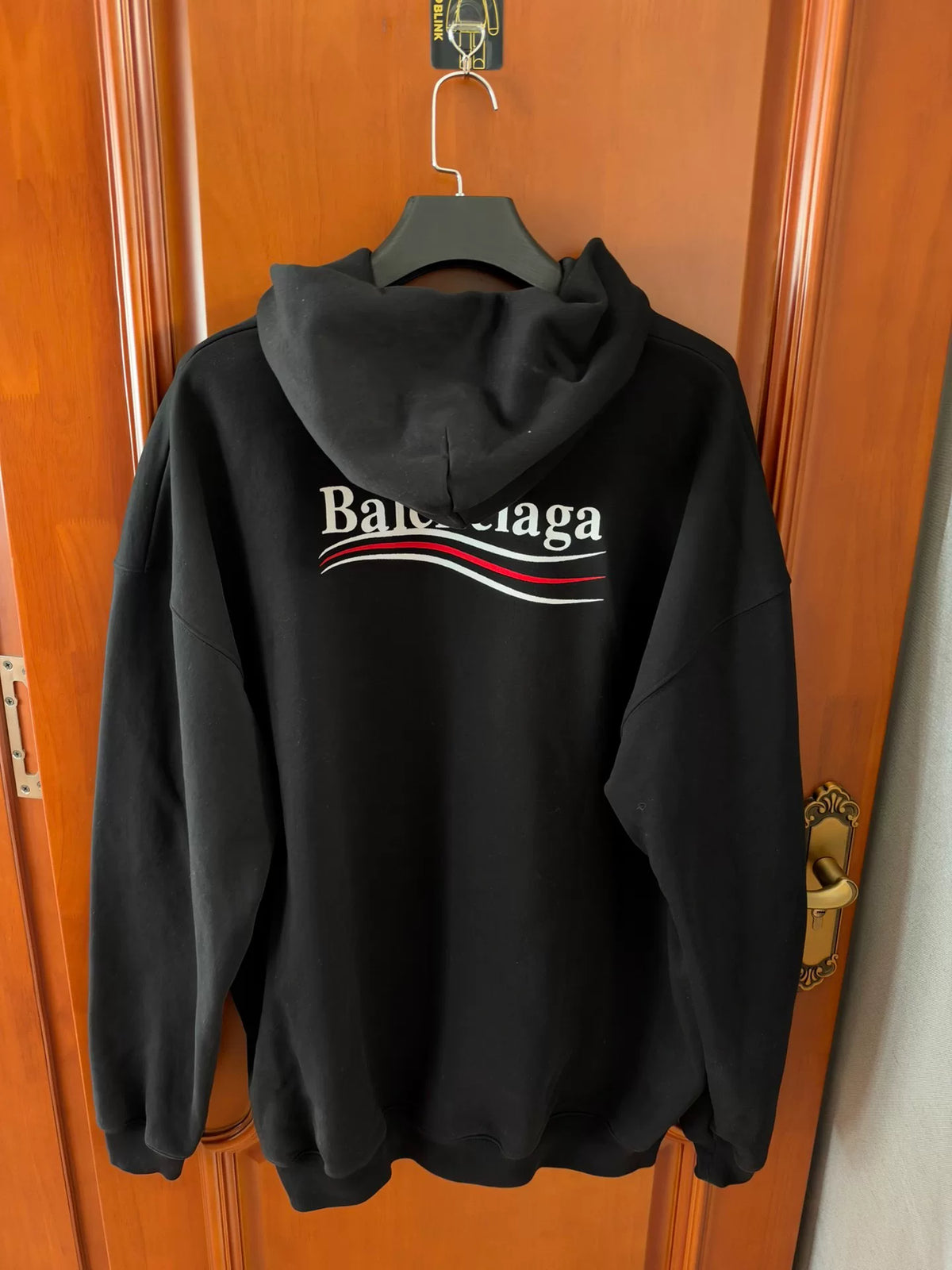Balenciaga Black Cola Embroidered Hooded Sweater