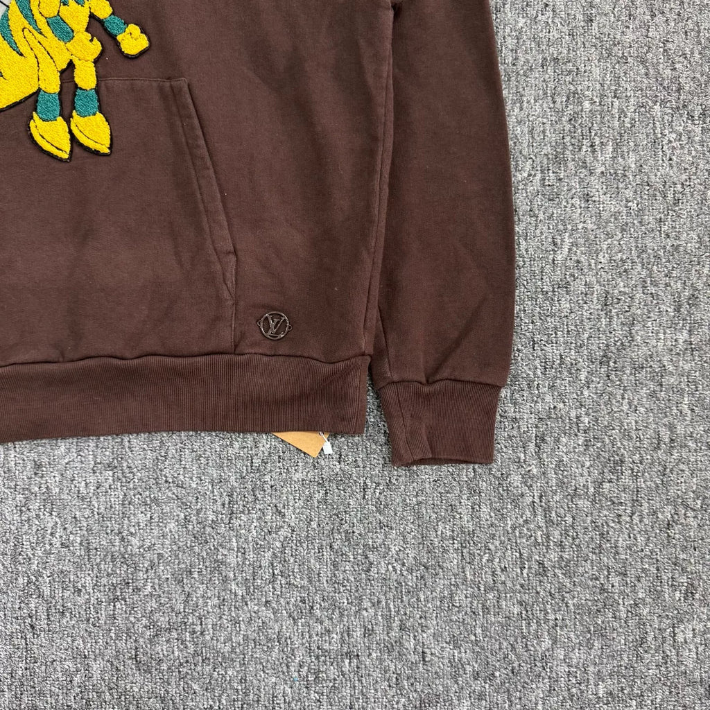 Louis Vuitton Brown Embroidered Cotton Hooded Sweater