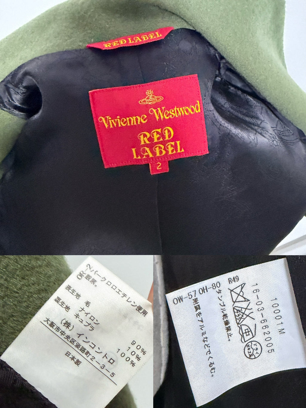Vivienne Westwood "Empress" Matcha Latte Wool Coat