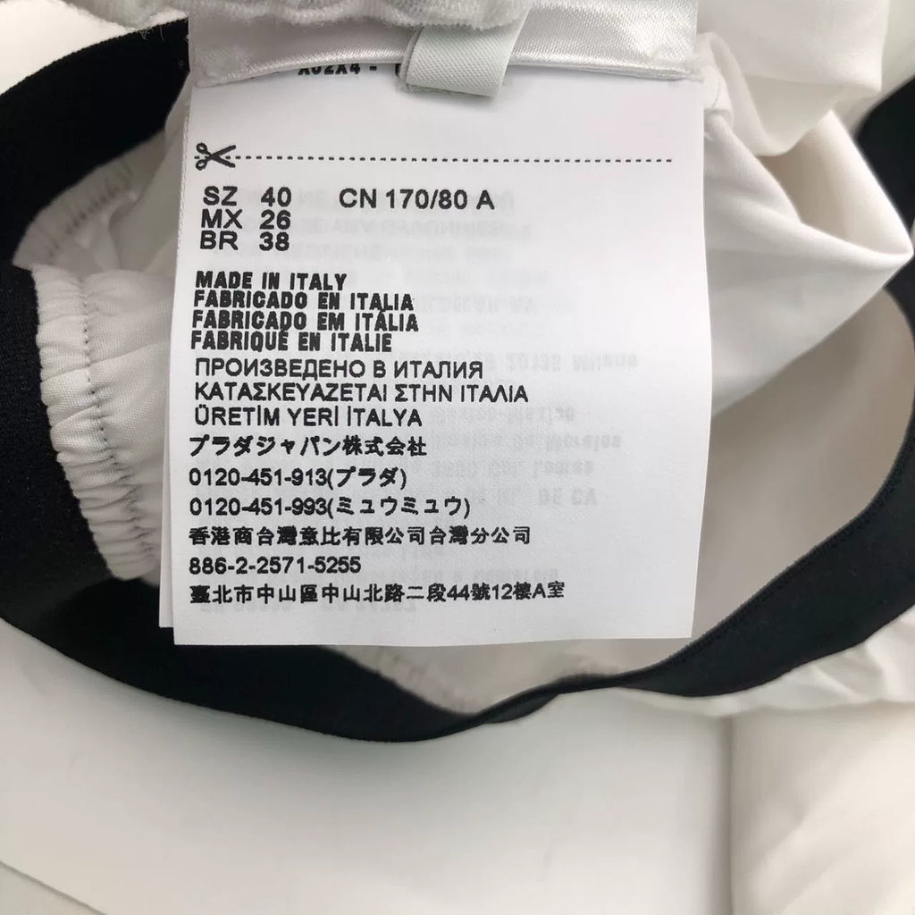 Prada White Logo Letter Cotton Collared Single-Breast Long-Sleeve Shirt