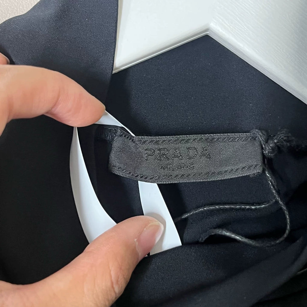 Prada Triangle Logo Turtleneck Long-Sleeve Top