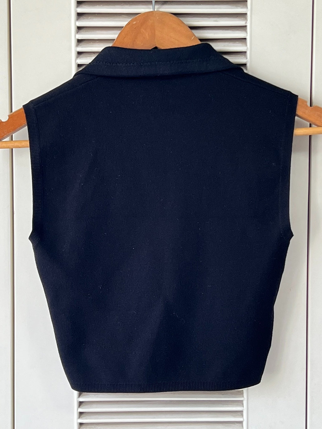Prada Black Turtleneck Zip Knit Sleeveless Vest