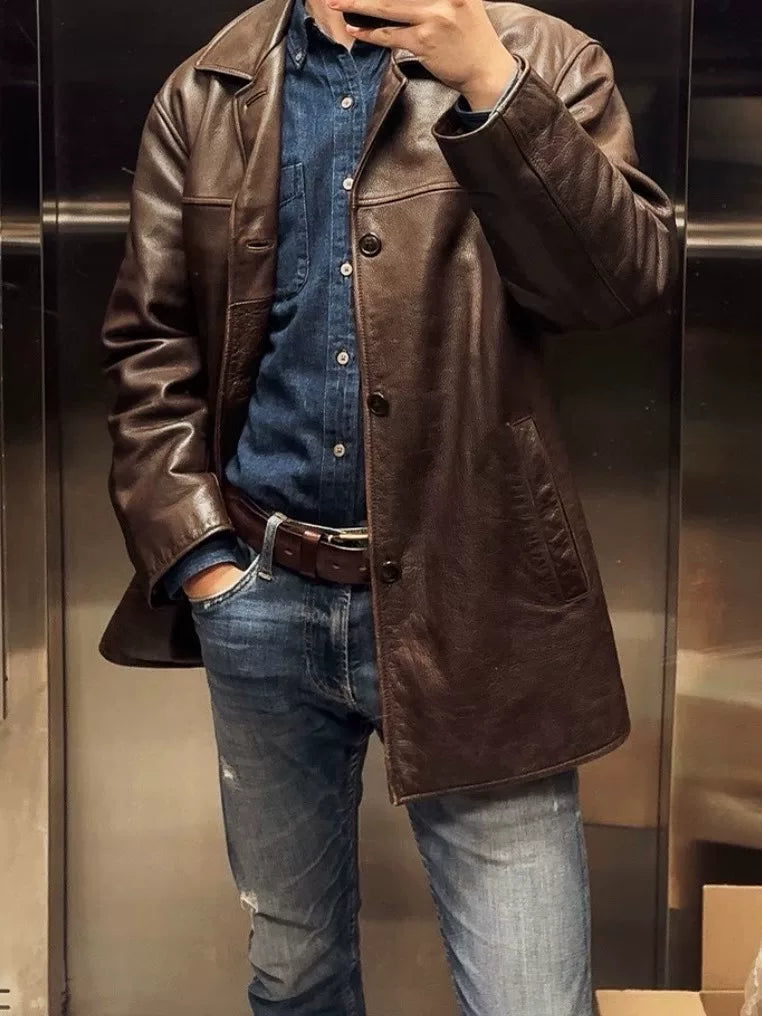 Prada Brown Reversible Leather Zip-Up Jacket