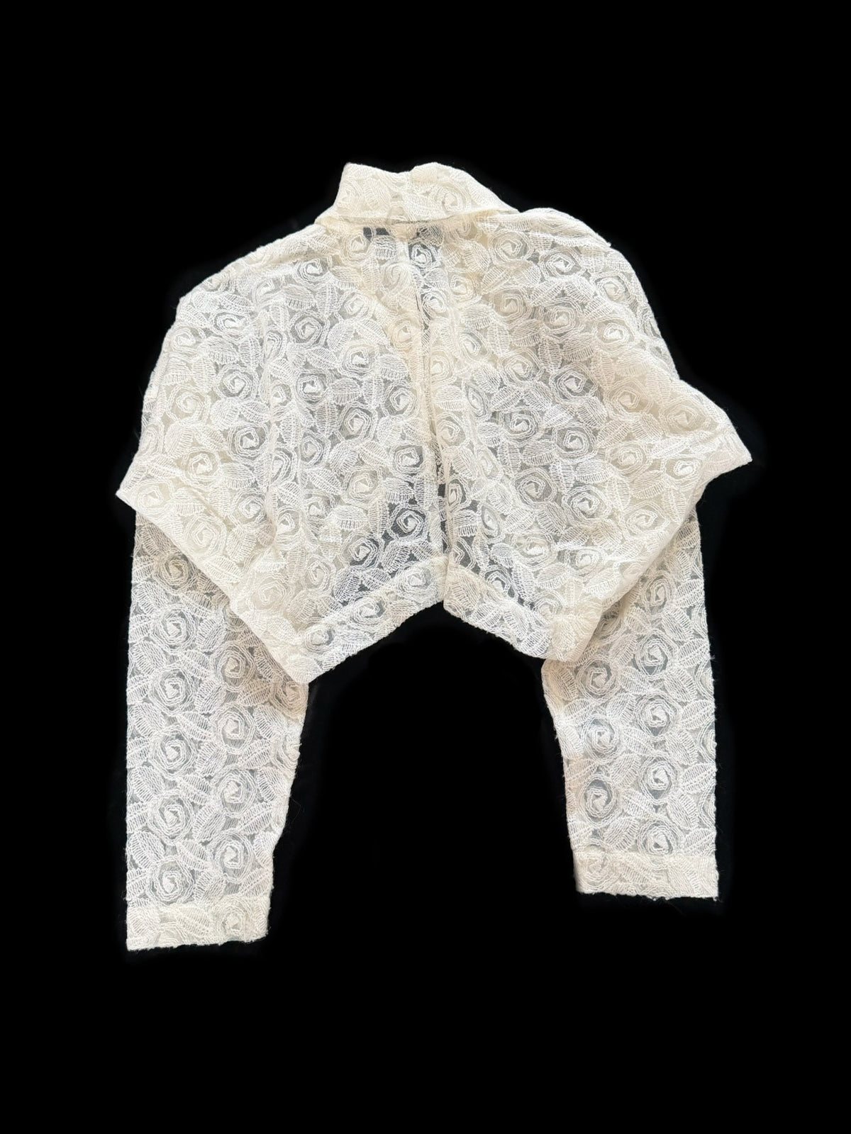 Comme Des Garcons Rei Kawakubo 1990 Tricot line kite-sleeve crocheted short top