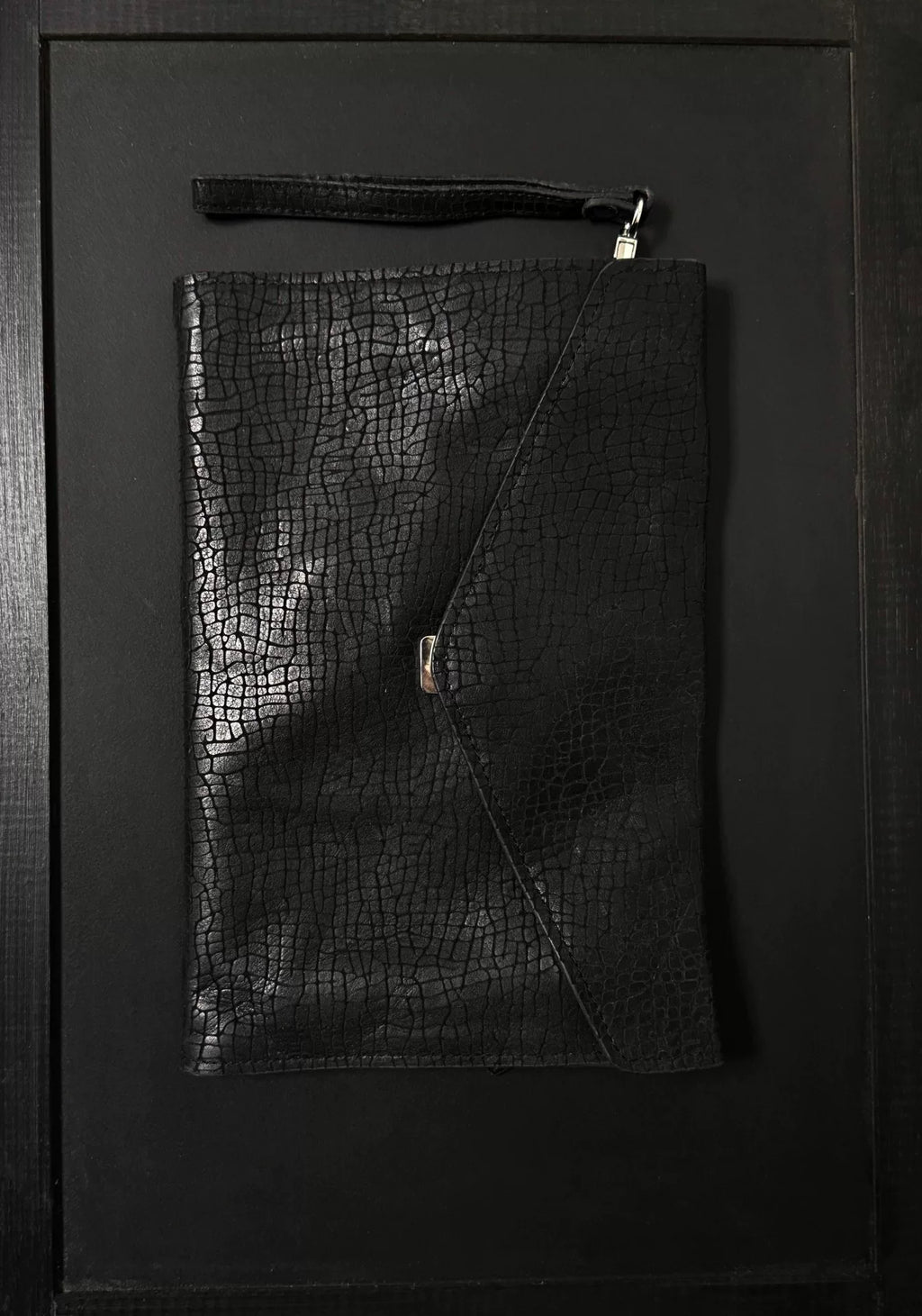 Prada 2000s Cracked Lambskin Clutch Bag