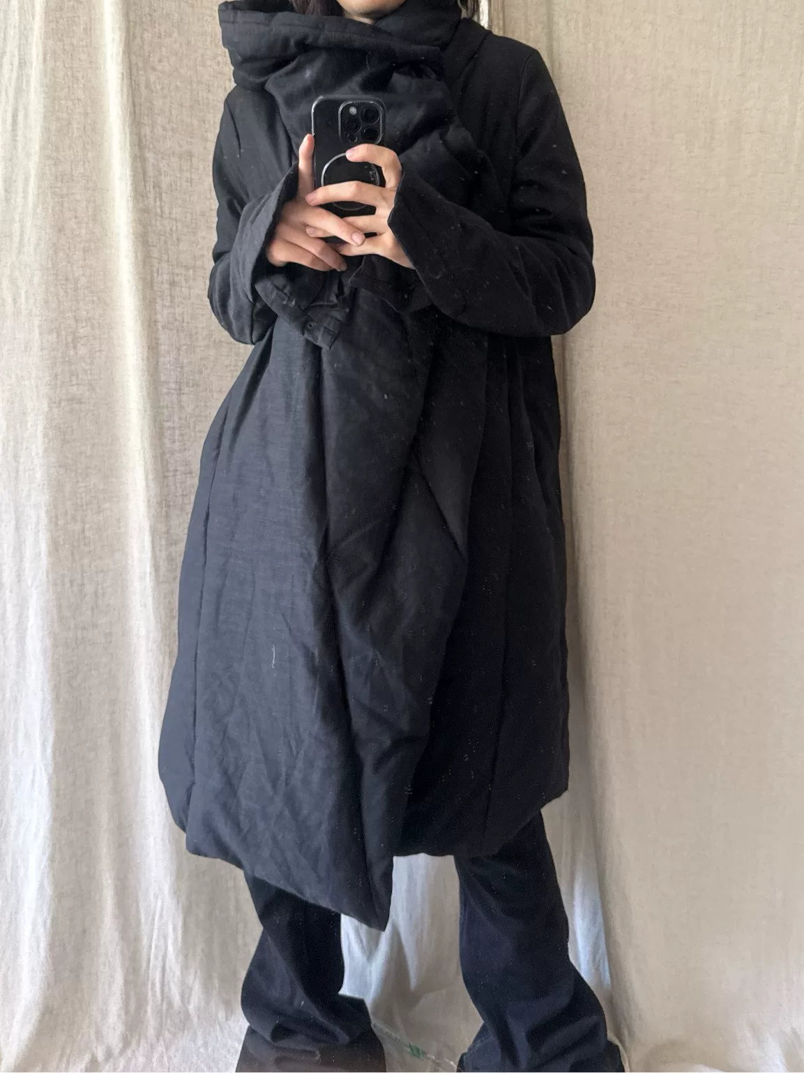 Julius FW15 Wrap-Collar Quilted Down Jacket