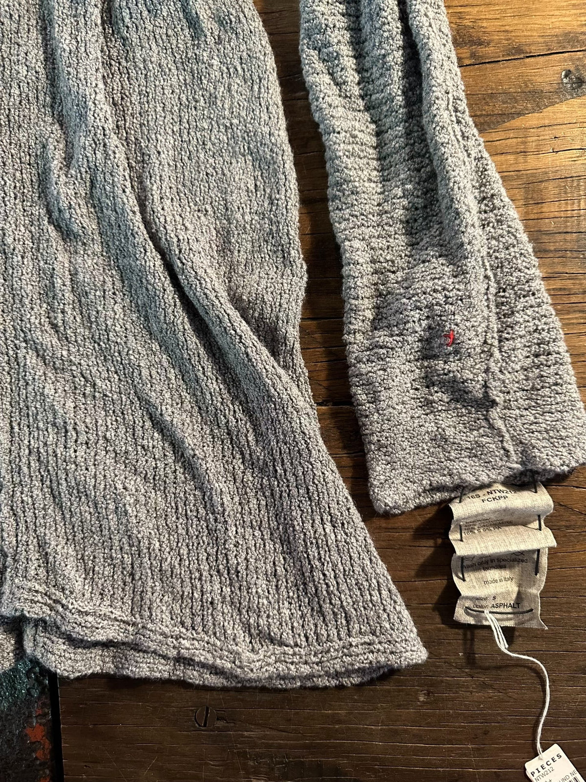 M.A+ SS16 Grey Cross Crew Neck Knit Sweater
