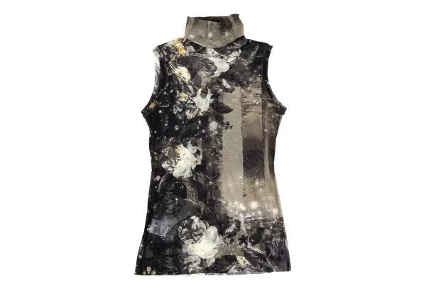 Jean Paul Gaultier Vintage Grey Patterned Mesh Top