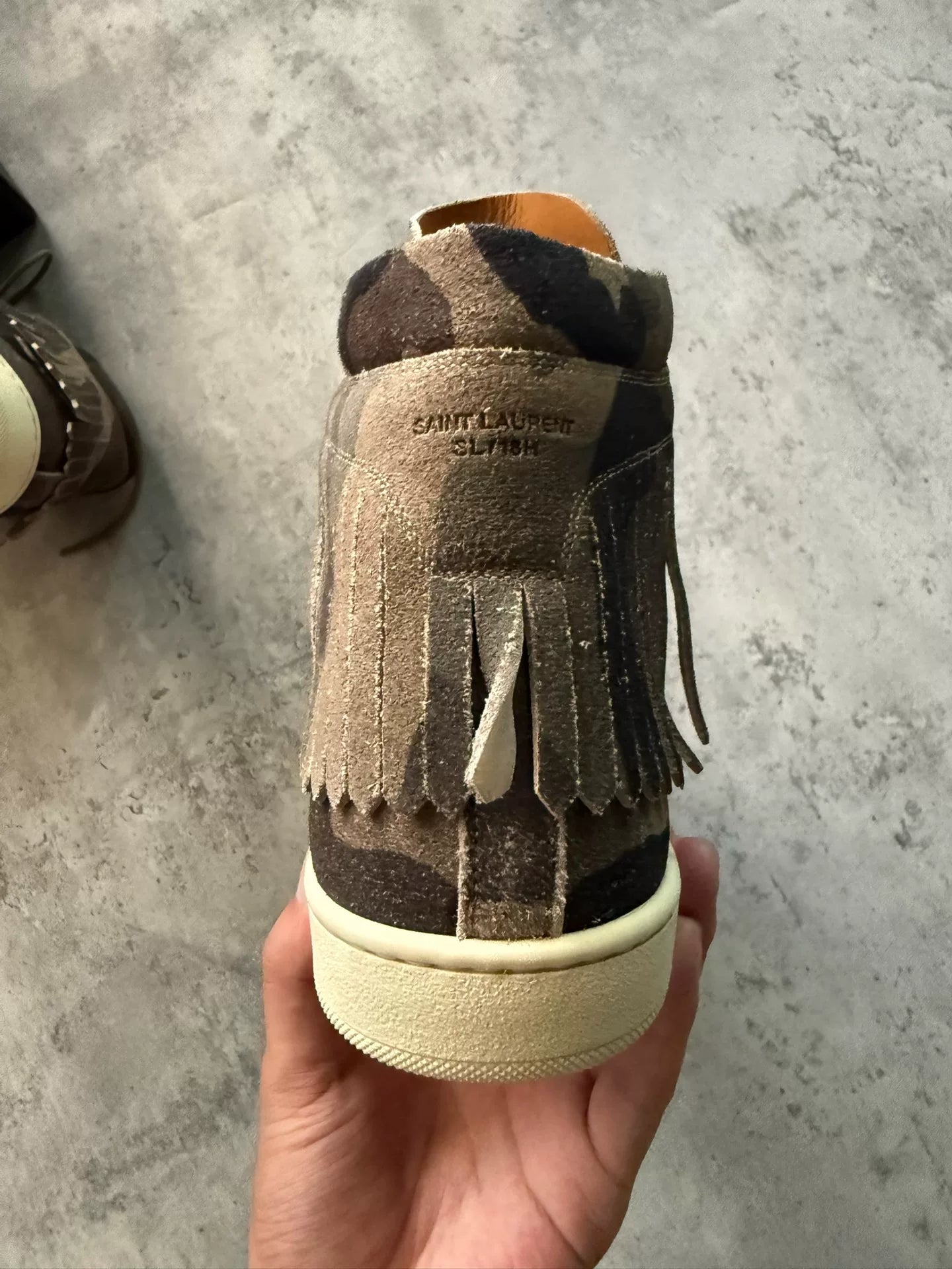 Saint Laurent Paris 15SS SL/18H Camouflage High-Top Sneakers by Hedi Slimane