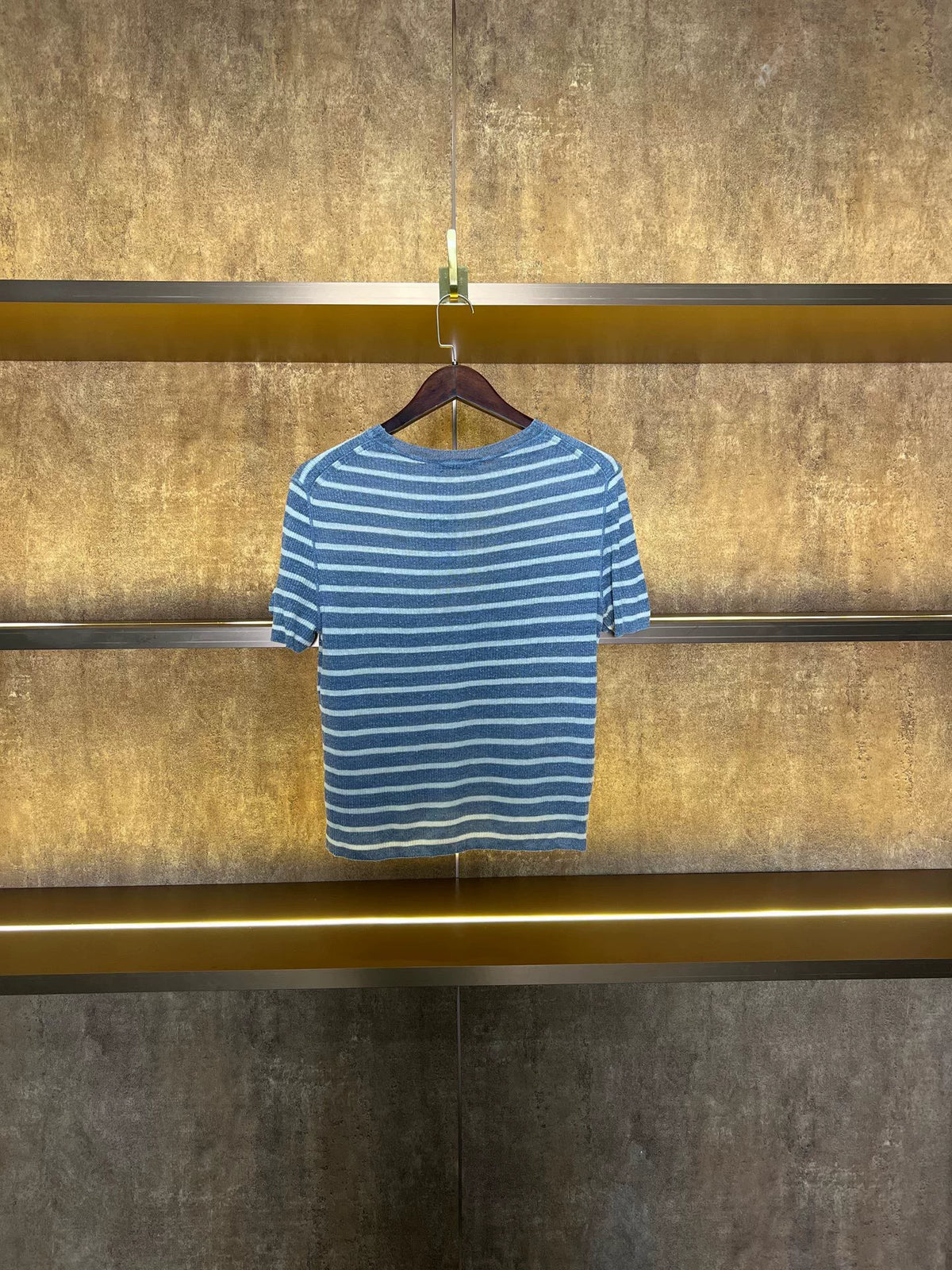 Dior Grey Blue Knit Short Sleeve Top