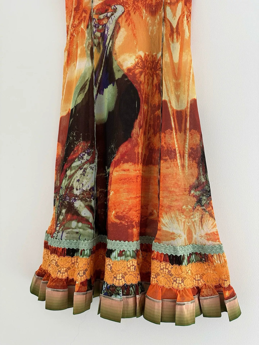 Jean Paul Gaultier sunset portrait print slip dress