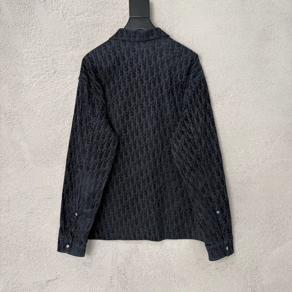 Dior Vintage All-Over Logo Flocked Denim Jacket