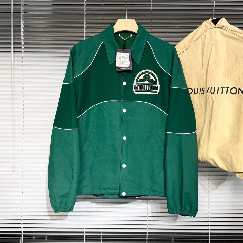 Louis Vuitton SS24 Green Polyester Three-Flower Embro Lapel Jacket