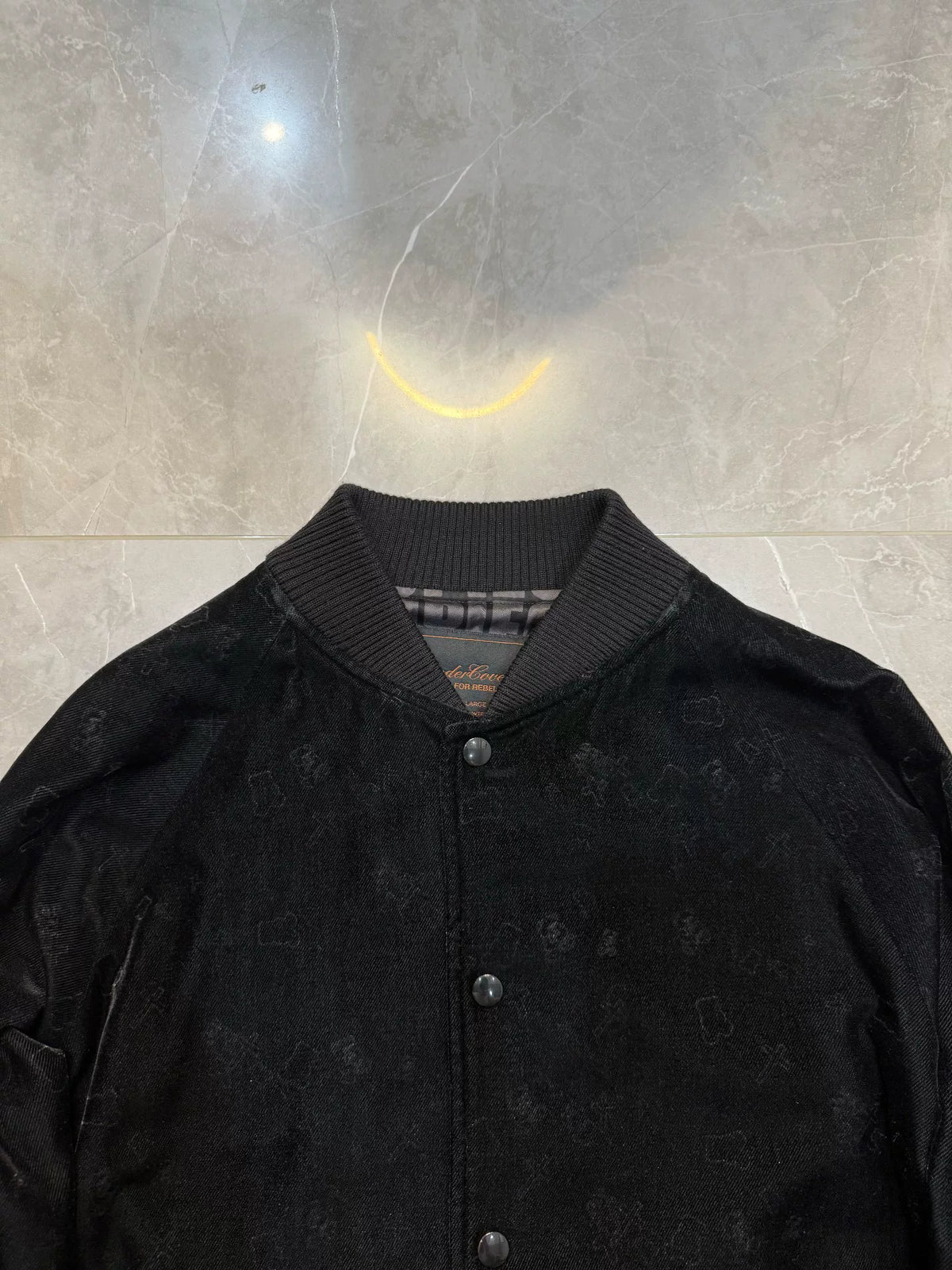Undercover FW02 All-Over Cross Bear Print Velvet Jacket