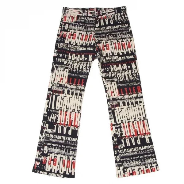 Jean Paul Gaultier Vintage Black Logo Print Trousers