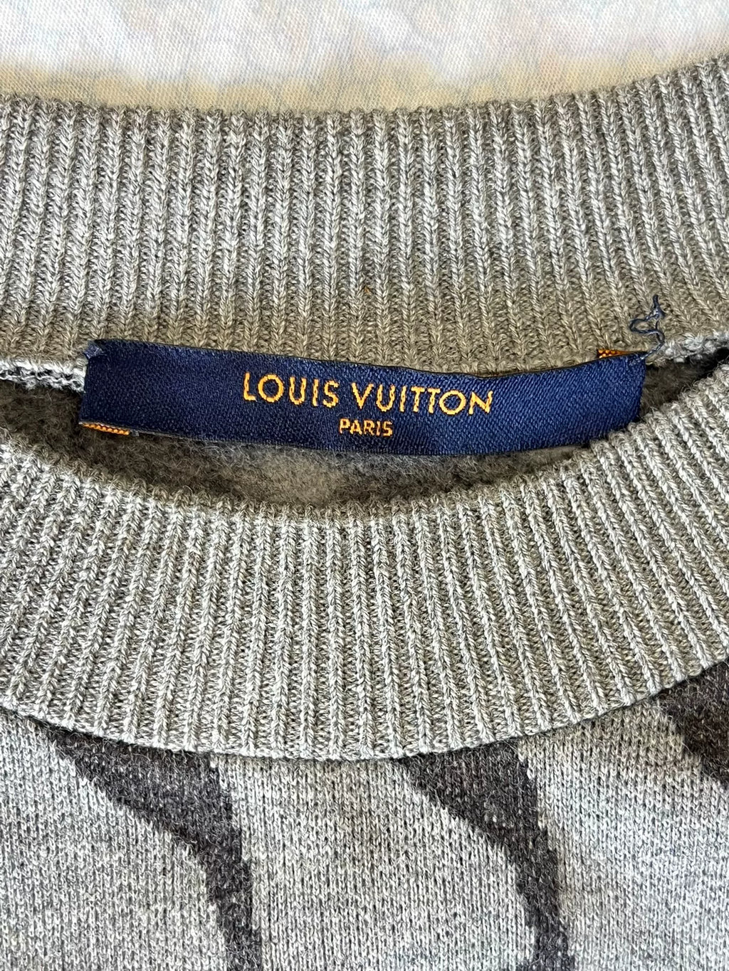 Louis Vuitton LV x NBA Collaboration Gray Knit Sweatshirt