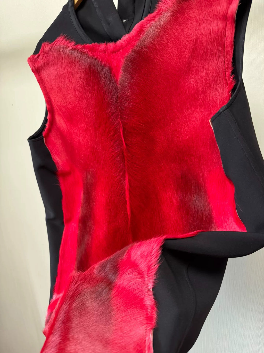 Rick Owens red horsehair panel tank top