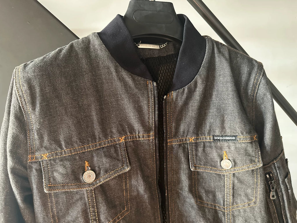 Dolce Gabbana Black Bomber Jacket
