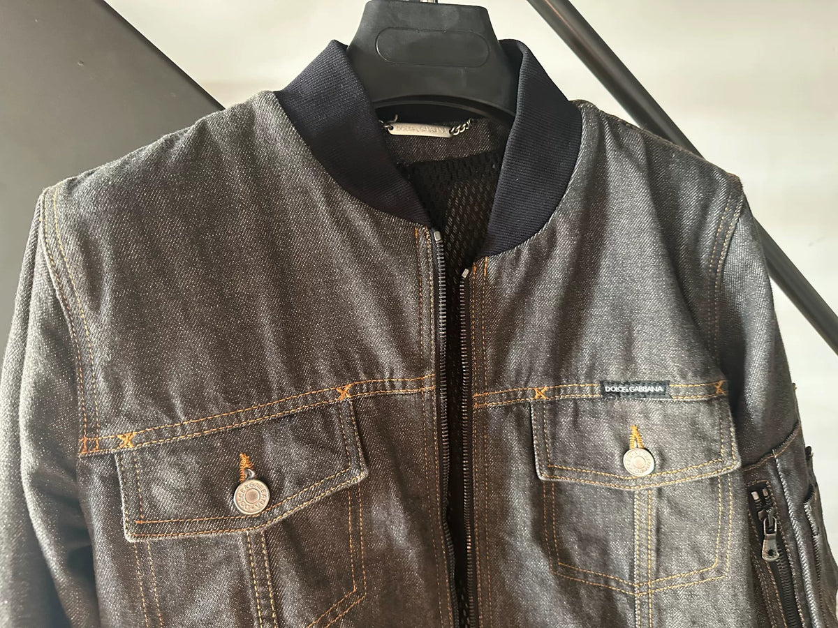 Dolce Gabbana Black Bomber Jacket