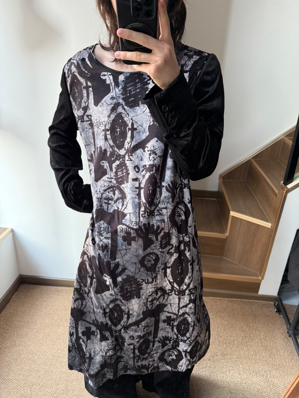 Comme Des Garçons Homme Plus Runway Graffiti Print Dress
