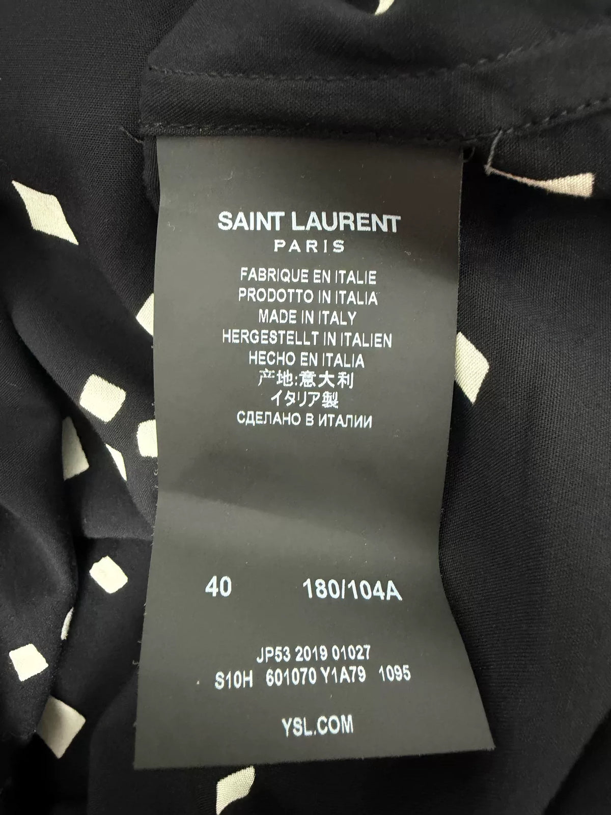 Saint Laurent SS20 Confetti Square Dot Viscose Shirt