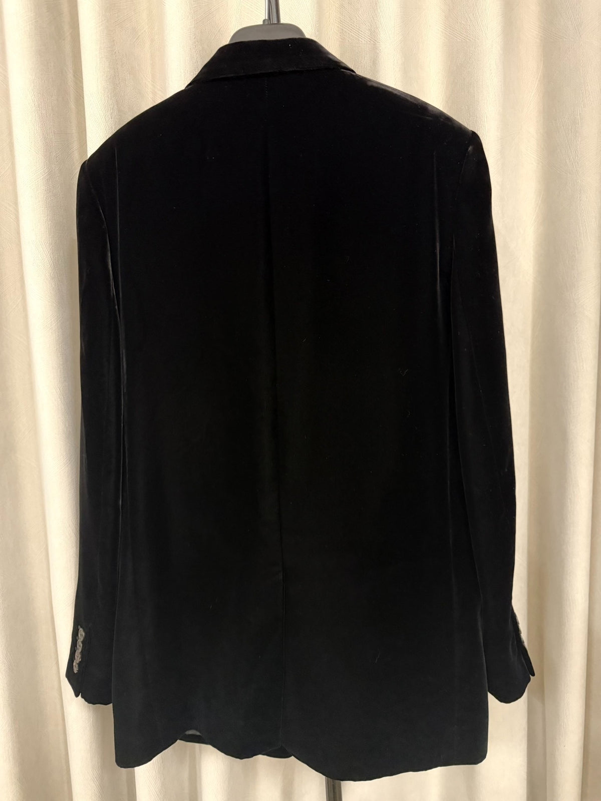 Saint Laurent FW22 Black Velvet Peak-Lapel Blazer