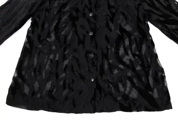 Issey Miyake Vintage Black Sheer Floral Top