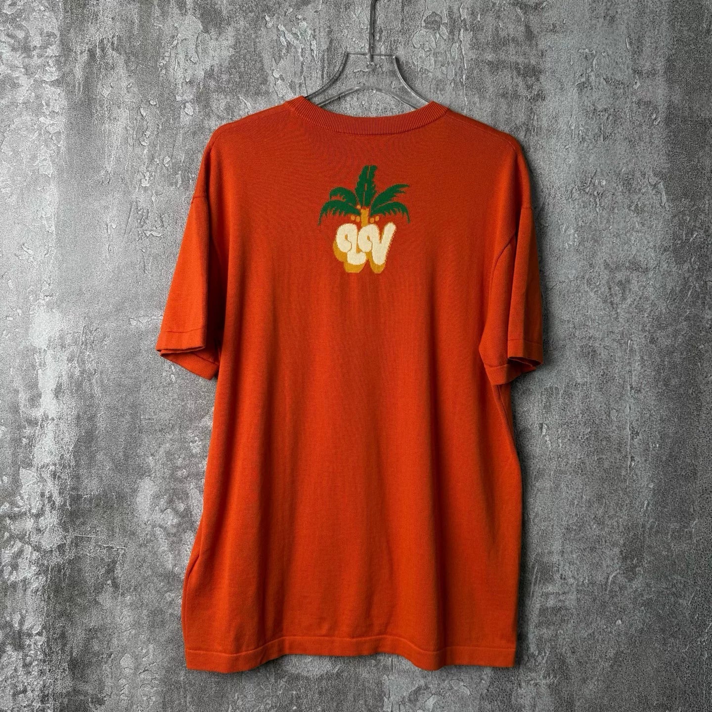 Louis Vuitton Palm Tree Letter Knit Short-Sleeve