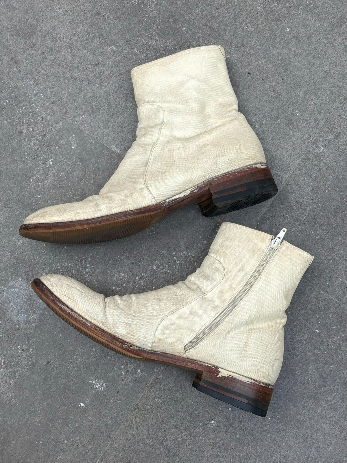 Maison Martin Margiela | 2000s Designer Era Painted Side-Zip Ankle Boots