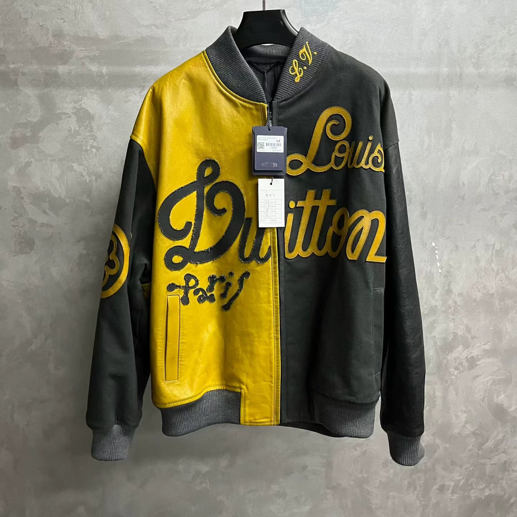 Louis Vuitton Black Contrasting Letter Print Pilot Jacket