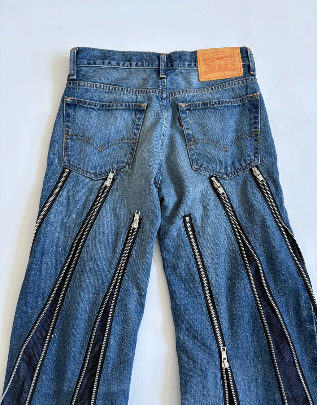JUNYA WATANABE premium deconstructed irregular‑shape zipper denim pants