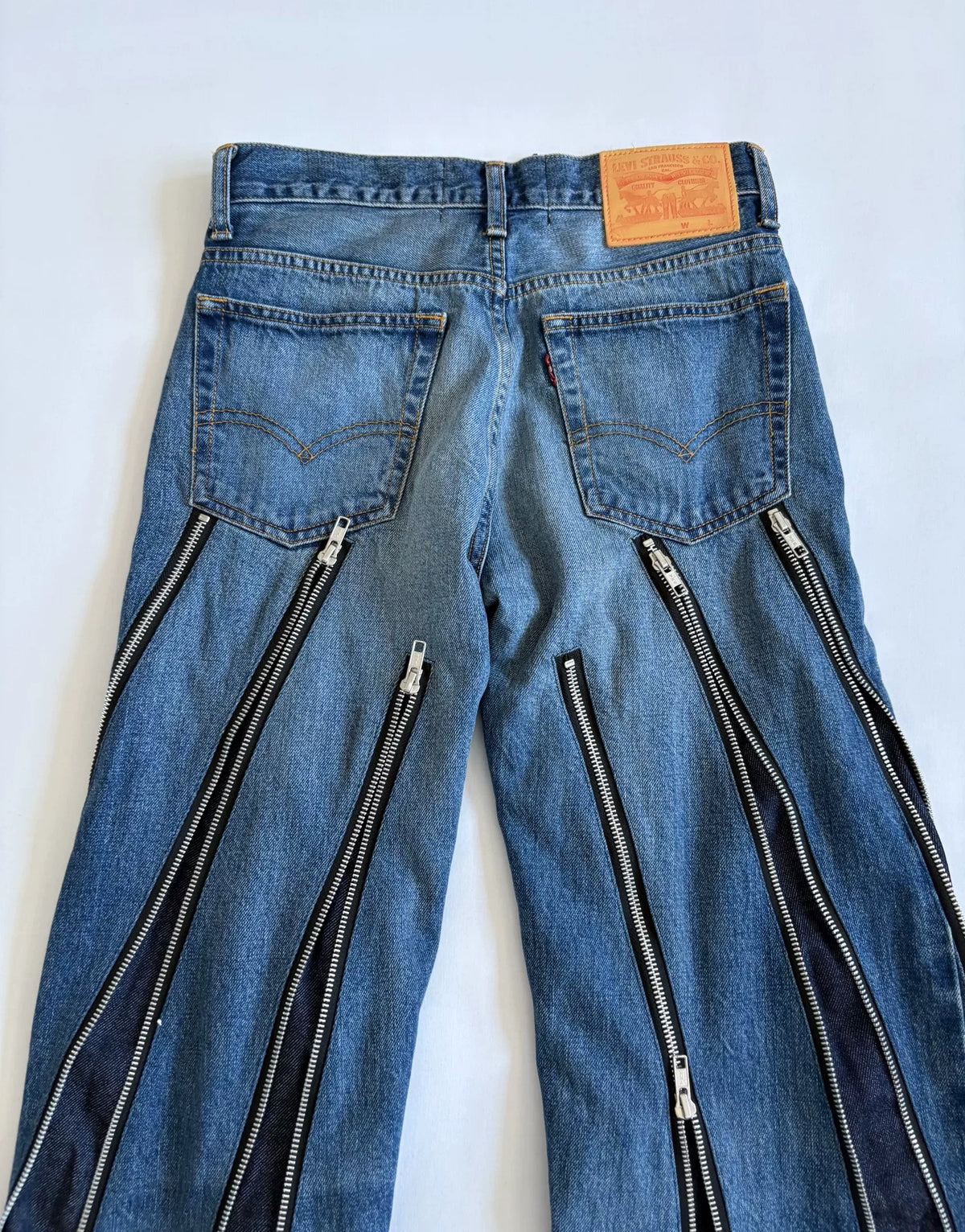 JUNYA WATANABE premium deconstructed irregular‑shape zipper denim pants