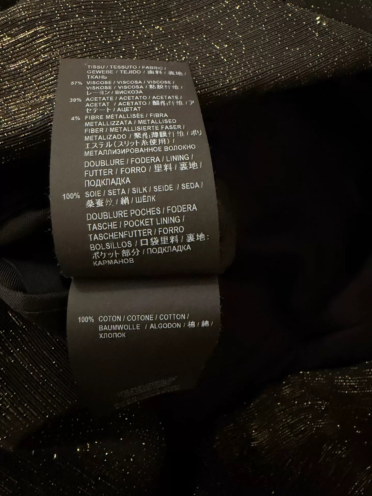 Saint Laurent SS20 Black Gold Thread Jacquard Blazer
