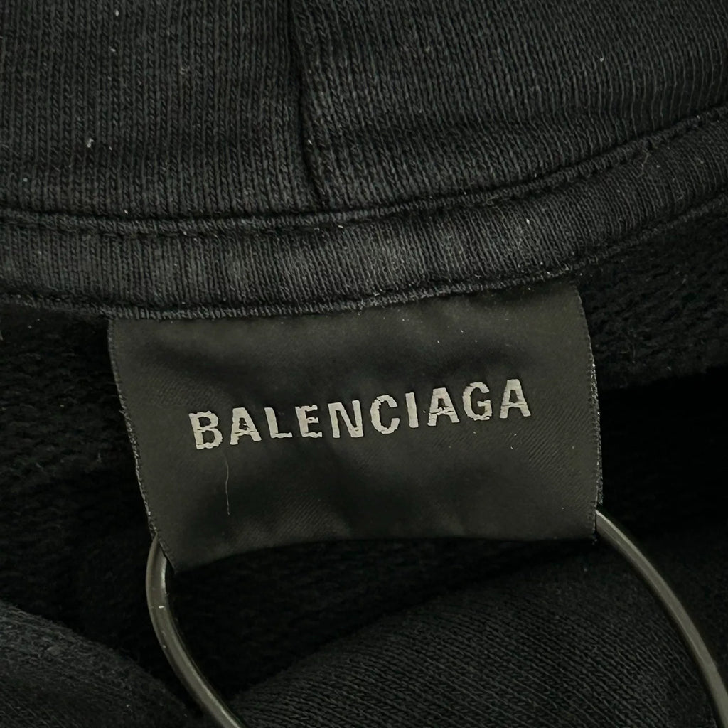 Balenciaga FW25 Black Tape-Letter Hooded Sweater