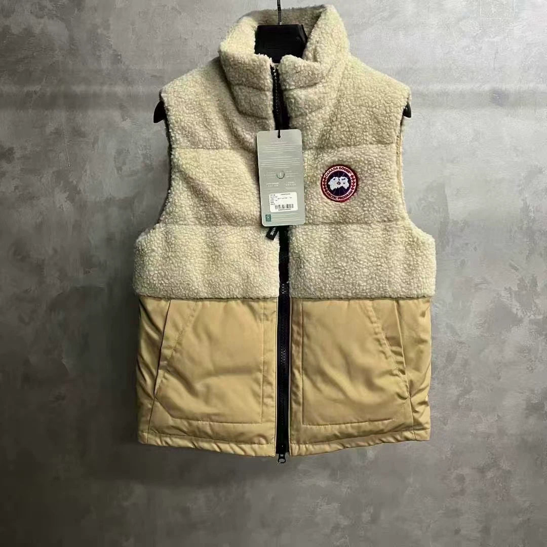 Canada Goose Tan Red-Label Fleece Zip-Up Vest