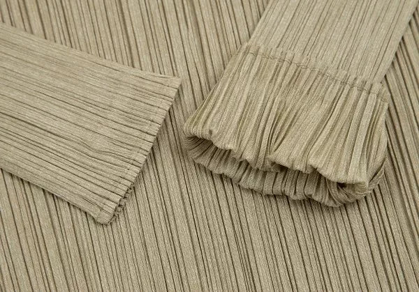 Issey Miyake Vintage Beige Pleated Top