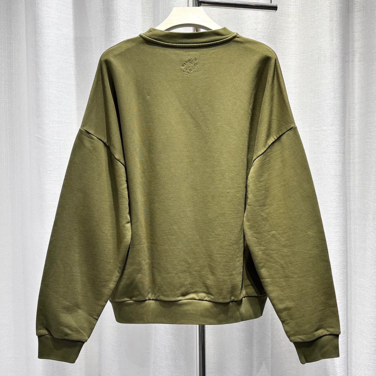 Louis Vuitton SS24 Pharrell Studded Embroidered Logo Cotton Olive Sweater